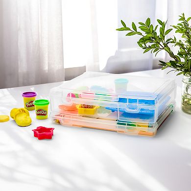Sorbus 6 Thin 10"x12" Clear Storage Cases - Snap Closure, Ideal for Board Games, Crafts, and more