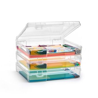 Sorbus 3 Thick 10"x12" Clear Storage Cases - Snap Closure, Ideal for Board Games, Crafts, and more