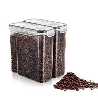 Sorbus Clear 2-Pack Airtight Coffee Bean Storage Container Set with Lids - Keeps Coffee Beans Fresh