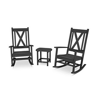 POLYWOOD Braxton 3 pc Porch Rocking Chair Set