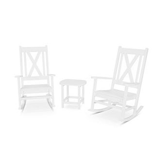 POLYWOOD Braxton 3 pc Porch Rocking Chair Set