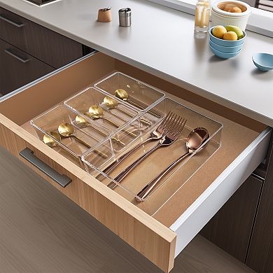 Sorbus 4-Piece Kitchen Drawer Organizer Set - Great for storing Utensils, Silverware, and More