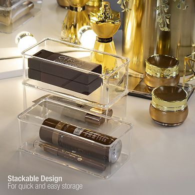 Sorbus Clear Drawer Organizer 4-Piece Set, Multi-Purpose Bins for Makeup, Vanity Organization & more