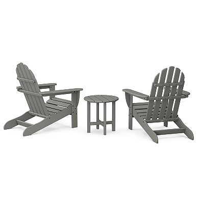 POLYWOOD Classic Adirondack 3-Piece Table and Chairs Set