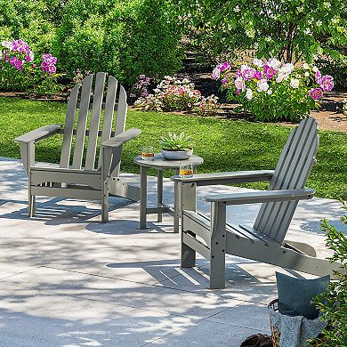 POLYWOOD Classic Adirondack 3-Piece Table and Chairs Set