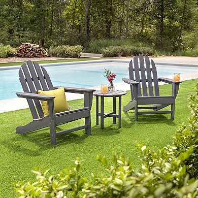 POLYWOOD Classic Adirondack 3-Piece Table and Chairs Set