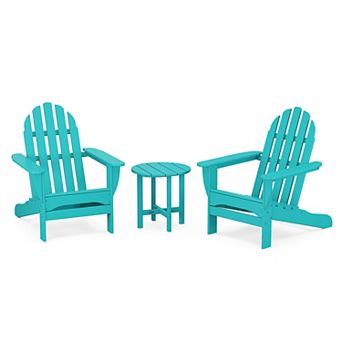 POLYWOOD Classic Adirondack 3 pc Table and Chairs Set