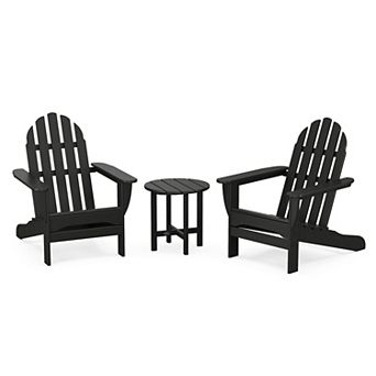 POLYWOOD Classic Adirondack 3 pc Table and Chairs Set