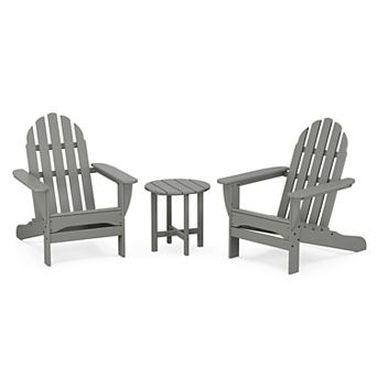 POLYWOOD Classic Adirondack 3 pc Table and Chairs Set
