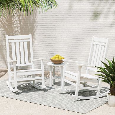 POLYWOOD Estate 3-Piece Rocking Chair And Round Side Table Set
