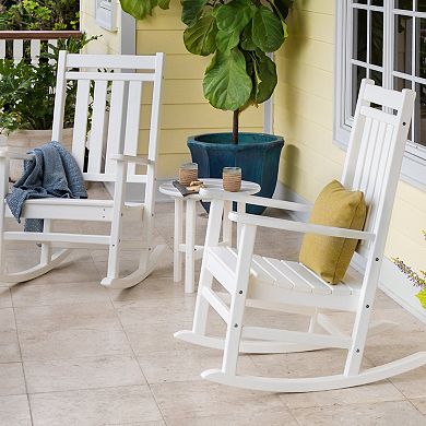 POLYWOOD Estate 3-Piece Rocking Chair And Round Side Table Set