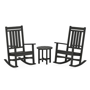 POLYWOOD Estate 3 pc Rocking Chair And Round Side Table Set