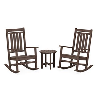 POLYWOOD Estate 3 pc Rocking Chair And Round Side Table Set