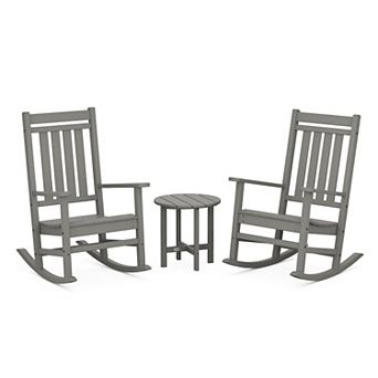 POLYWOOD Estate 3 pc Rocking Chair And Round Side Table Set