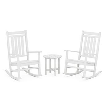POLYWOOD Estate 3 pc Rocking Chair And Round Side Table Set