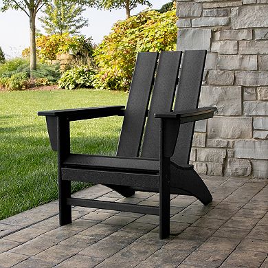 POLYWOOD Modern Adirondack Chairs and Side Table 3-Piece Set
