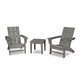 POLYWOOD Modern Adirondack Chairs and Side Table 3 pc Set