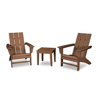 POLYWOOD Modern Adirondack Chairs and Side Table 3 pc Set