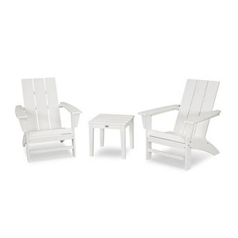 POLYWOOD Modern Adirondack Chairs and Side Table 3 pc Set