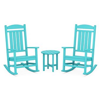 POLYWOOD Presidential 3 pc Rocking Chairs and Table Set
