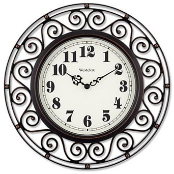 Westclox Wrought Iron Bronze Round Wall Clock