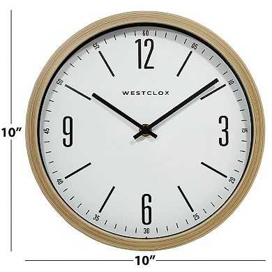 Westclox 10 in. Woodgrain Finish Wall Clock