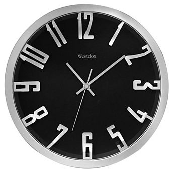 Westclox 12 in Silver Raised Number Round Wall Clock