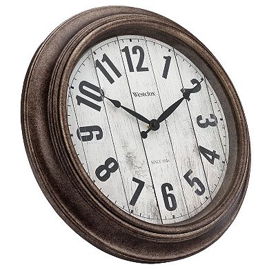 Westclox 15.5 in. Antique Bronze Wall Clock