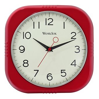 Westclox 9.5 in Red Square Retro Wall Clock