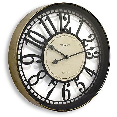Westclox 12 in. Bronze Open Round Wall Clock