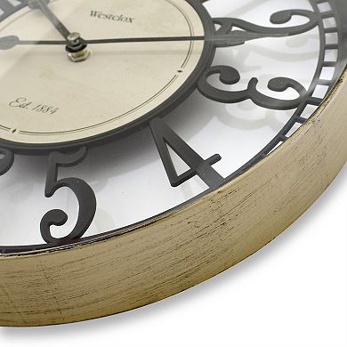 Westclox 12 in. Bronze Open Round Wall Clock