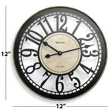 Westclox 12 in. Bronze Open Round Wall Clock