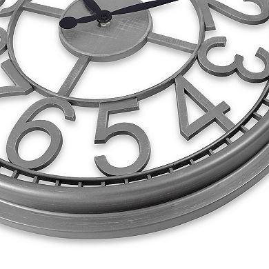 Westclox Large Open Silver Wall Clock