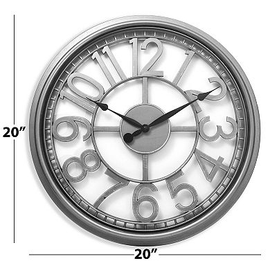 Westclox Large Open Silver Wall Clock