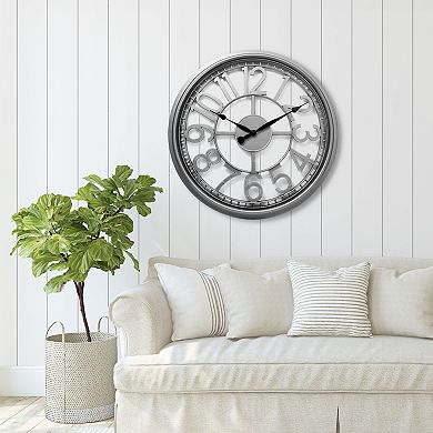 Westclox Large Open Silver Wall Clock