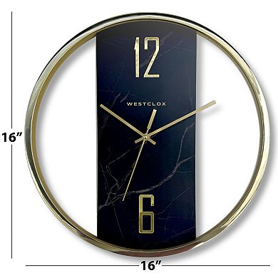 Westclox 16 in. Gold & Black Wall Clock