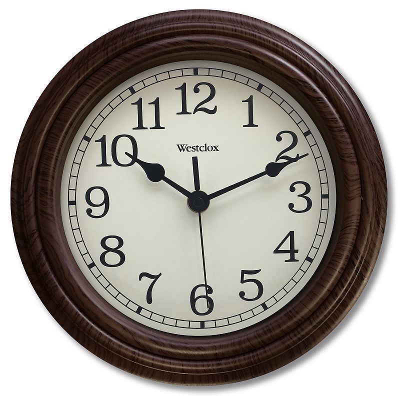 UPC 844220004109 product image for Westclox 10 in. Woodgrain Wall Clock, Brown | upcitemdb.com