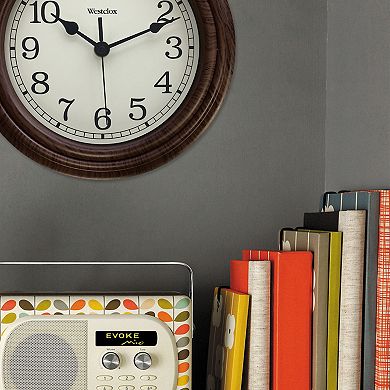 Westclox 10 in. Woodgrain Wall Clock