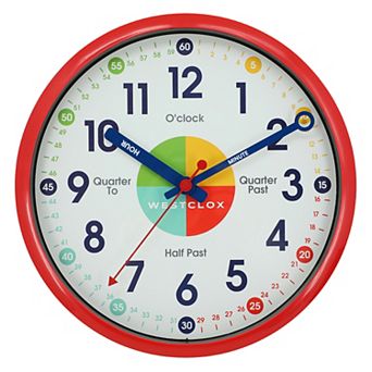Westclox Red 12 in Time Teacher Clock