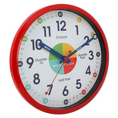 Westclox Red 12 in. Time Teacher Clock
