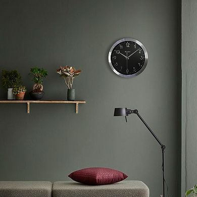 Westclox 9 in. Metal Finish Wall Clock