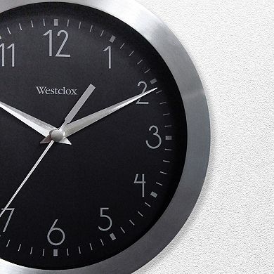 Westclox 9 in. Metal Finish Wall Clock