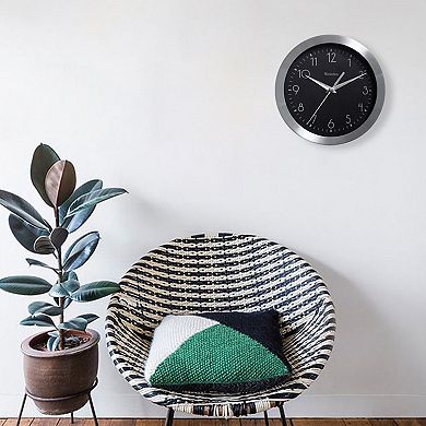 Westclox 9 in. Metal Finish Wall Clock
