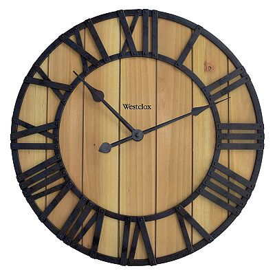 Westclox 16 in. Natural Wood Wall Clock
