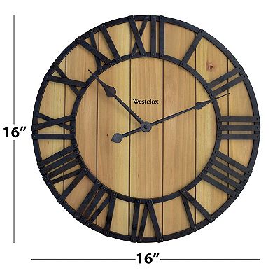 Westclox 16 in. Natural Wood Wall Clock