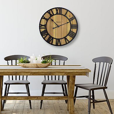Westclox 16 in. Natural Wood Wall Clock