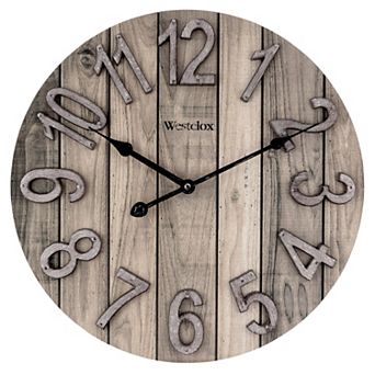 Westclox 15.5 in Brown Wood Farmhouse Wall Clock