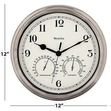 Westclox 12 in. Metal Indoor & Outdoor Clock