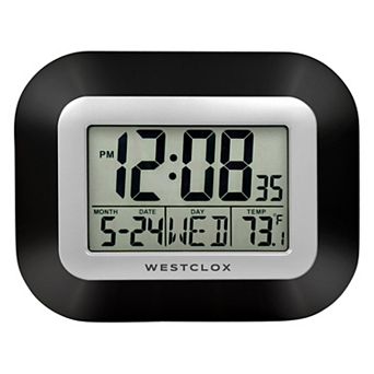 Westclox Black Digital LCD Wall Clock