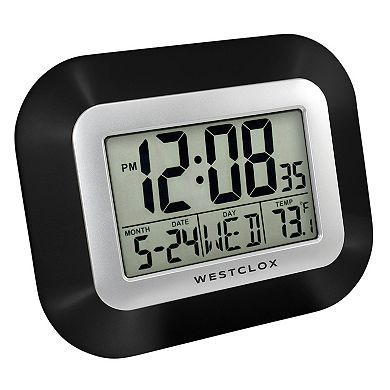 Westclox Black Digital LCD Wall Clock